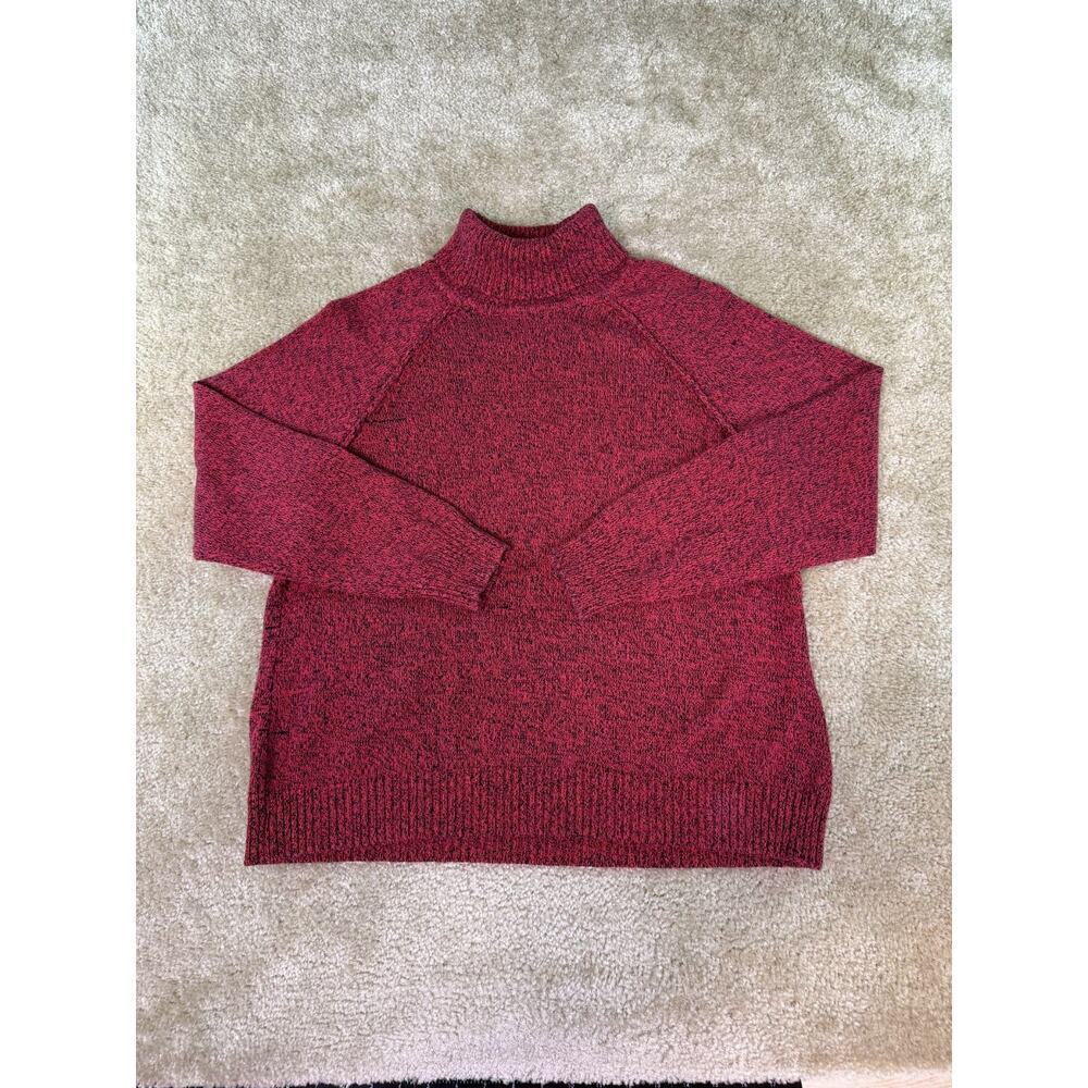 Karen Scott Womens Sweater Size XL Turtleneck Red Marled Long Sleeves D692